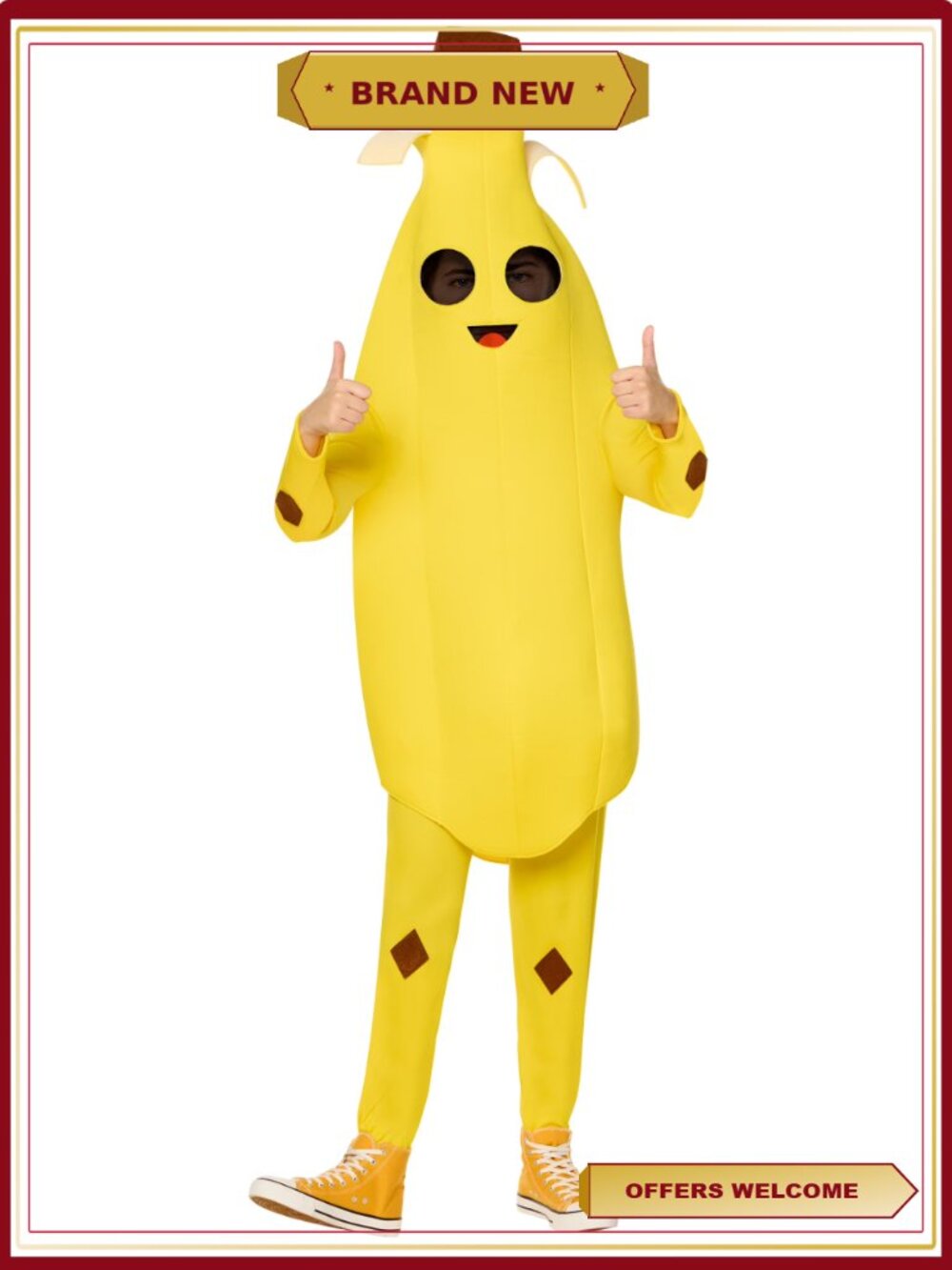 Fortnite Peely 2pc Halloween Costume Boys Size XL 14/16
